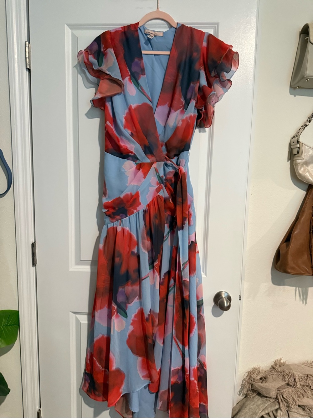 HUTCH Zola Ruffle Wrap Midi